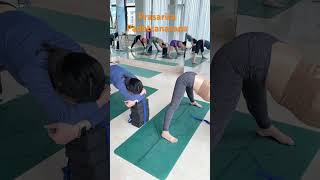 iyengaryoga prasaritapadottanasana restorativeyoga yogawithprops yogaprops iyengar yoga yen [upl. by Gow]