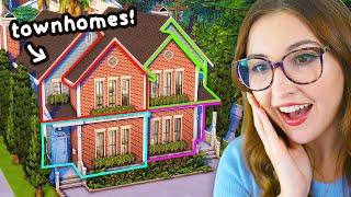 i tried building FUNCTIONAL townhomes for the sims 4 for rent [upl. by Ganny321]