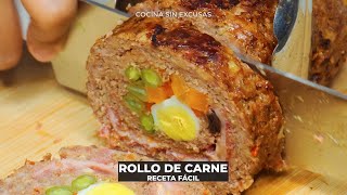 Como hacer Rollo de Carne sin Horno  Recetas Fáciles [upl. by Trinidad383]