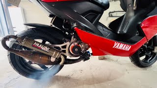 Yamaha Aerox Yasuni C30 sound with Stage6 RT 70cc MVT digital direct ignition double radiator [upl. by Yclek]