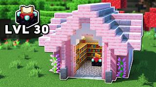 Minecraft Cherry Blossom Enchanting House Tutorial [upl. by Aracahs]