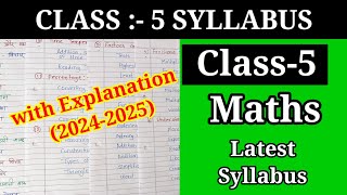 Class5 Maths latest syllabus 20242025  Maths syllabus for class5 cbse board [upl. by Ias]