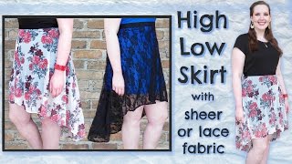 DIY High Low Skirt  How to Make a Lace Skater Skirt with a High Low Hemline [upl. by Black468]