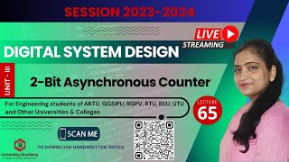 DSD65 2Bit Asynchronous Counter  Registers and Counters  Ripple and Synchronous counters [upl. by Chretien]