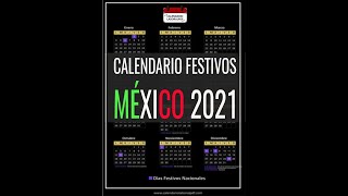 Calendario laboral México 2021  Días Festivos Mexicanos para 2021 Feriados y Puentes MÍRALO [upl. by Edmund]