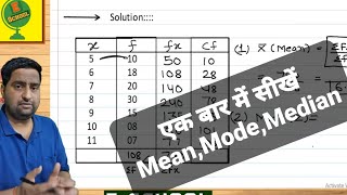 Bcom 1 Business Statistics Mean Mode and Median in Discrete Series mean median modeRBD Book [upl. by Erialcyram]