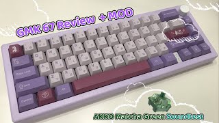 Gasket Mounted Linear Keyboard  GMK67 Review  Akko matcha Green switches  Full Mod  Soundtest [upl. by Ennaehr806]