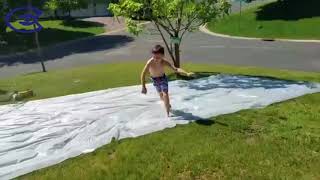 DIY Slip and Slide Cheap Easy DURABLE LONG and WIDE [upl. by Perlis149]