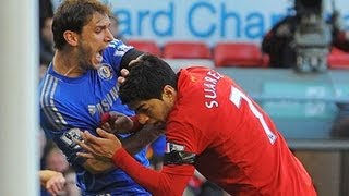 Luis Suarez Bites Branislav Ivanovic FULL HD [upl. by Prasad246]