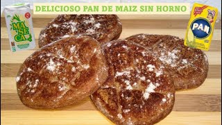 PAN DE MAIZ SIN HUEVO SIN LACTEOS SIN HORNO Y SIN GLUTEN [upl. by Thurlow]