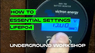 BMV700 battery monitor setup  essential settings for lifepo4 [upl. by Ispep]