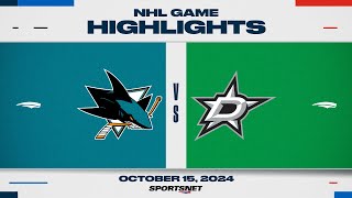 NHL Highlights  Sharks vs Stars  October 15 2024 [upl. by Gavrah]