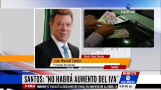 Santos dice que no se va a aumentar el IVA este año [upl. by Atteynad]