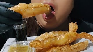 ASMR DEACHANG 통대창 먹방 GRILLED BEEF LARGE INTESTINES SPICY FIRE SAUCE SOUNDS MUKBANG [upl. by Ahsinut]