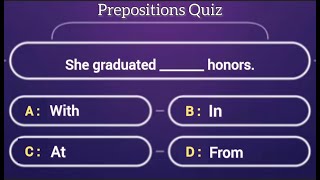 ENGLISH GRAMMAR QUIZ  PREPOSITIONS  Can You Score 2020 [upl. by Cleres]