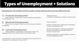 Types and Causes for Unemployment  Frictional Structural Cyclical [upl. by Laen758]