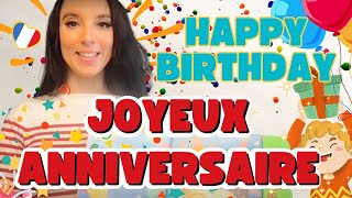 French pronunciation of “Joyeux anniversaire”  Happy Birthday  French Songs For Kids amp Babies [upl. by Nolyaj]