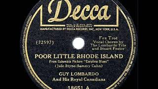 1945 HITS ARCHIVE Poor Little Rhode Island  Guy Lombardo Stuart Foster amp group vocal [upl. by Davie]