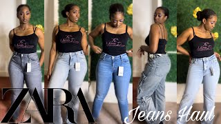 HUGE ZARA DENIM JEANS TRY ON HAUL [upl. by Bentley984]