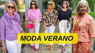 MODA TENDENCIA VERANO PARA SEÑORAS MODERNAS DE 50 60 Y 7O AÑOS MODA MUJER DE HOY [upl. by Htilil]