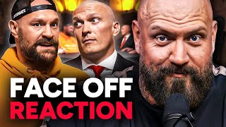 Is Usyk inside Tyson Fury’s Head  Face Off Reaction 🥊 [upl. by Omixam]