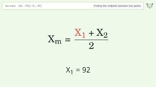 Find the midpoint between two points p1 9278 and p2 687 StepbyStep Video Solution [upl. by Avalsorim]