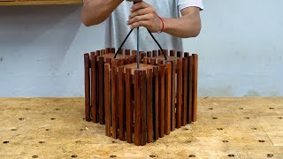 Making Wooden Hanging Decoration Light From Old Hard Wood [upl. by Zednanreh]