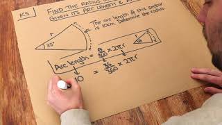 Key Skill  Find the radius of a sector given its arc length and angle [upl. by Gardal803]