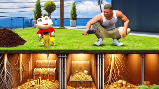 Shinchan and Franklin Search a Rare Treasure Chest in The Underground In Gta 5 [upl. by Leduar]