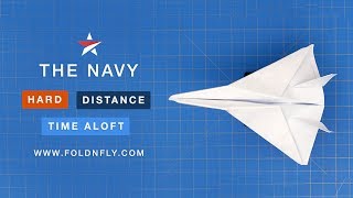 ✈ How to Make a Jet Fighter Paper Airplane  Fold N Fly  The Navy Aircraft [upl. by Nomrah]