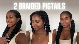 2 Braided Pigtails With Braiding Hair  EXTREMELY beginner friendly [upl. by Sivle]