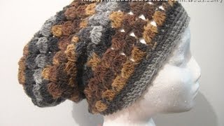 Cluster Stitch Slouch Hat  Crochet Tutorial [upl. by Galer]