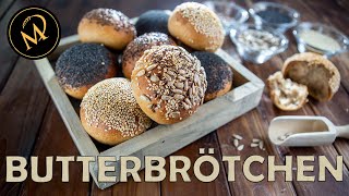 Gesunde Vollkorn Butterbrötchen mit Kernen und Saaten zum selber backen [upl. by Courtney]