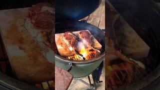 Tomahawk Steak on the Big Green Egg Grill [upl. by Siari261]