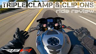 RSV4  Triple Clamp amp Clip Ons  Ride Review [upl. by Soni605]