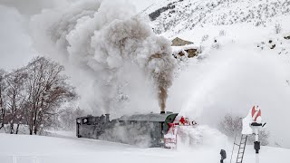 Die Wiedergeburt der Dampfschneeschleuder R12 der DFB ex RhB  Steam Train Rotary Snow Plow [upl. by Pinebrook333]