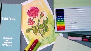 Coloring Demo with Tombow Irojiten Pencils and Dual BrushPens [upl. by Oona]