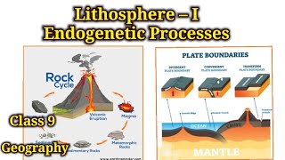 Lithosphere – I Endogenetic Processes  geography  class 9  Volcano  convergent  Divergent [upl. by Cirri]