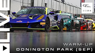 LIVE  Warmup  Donington Park Sep  British GT 2024 [upl. by Ahsykal]