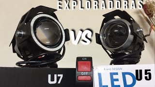 COMO SON LAS EXPLORADORAS LED U5 Y U7 UNBOXING  FAROS LED MOTOCICLETA  MOTO ACCESORIOS [upl. by Meadows]