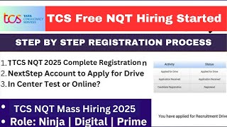 TCS Free NQT 2025 Hiring Started  TCS NQT Registration Process 2025  TCS NQT Form Filling [upl. by Tehc419]