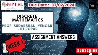 Discrete Mathematics week 1 assignment answers  NPTEL 2024 JanApril  Learn in brief [upl. by Mayman]