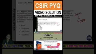 CSIRNET LIFE SCIENCES  PYQ 2023 December  VIDEO SOLUTION  csirnetlifesciences tlsonline [upl. by Jerad]