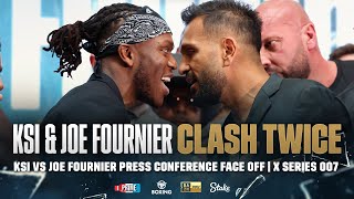 KSI CLASHES TWICE with Joe Fournier during press conference face off  X Series 007 [upl. by Ansaev]