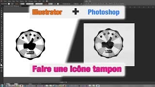 Réaliser une icône effet quottamponquot avec Illustrator et Photoshop [upl. by Layton485]