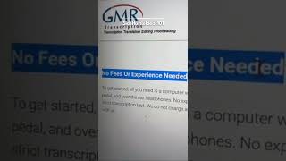 GMR transcription jobs by earnfromhomegirl jobsearch remotejobs fypシ [upl. by Tildy]