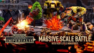 Legions Imperialis Big Scale War with Very Tiny Minis Blood Angels Death Guard Solar Auxilia [upl. by Osner860]