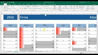 Kalender  Jahresplaner Excel 2013 Teil 3 [upl. by Suu]