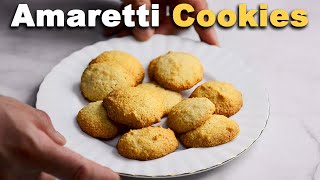 4Ingredient Almond Cookies  Italian Amaretti Biscuits [upl. by Ayarahs439]