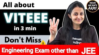 All about VITEEE 2022 NOT sponsored Engineering Exam other than JEE you can APPLY  NEHA AGRAWAL [upl. by Nialb]